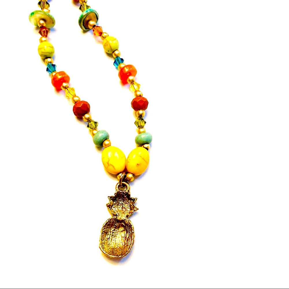 Hand Designed Pineapple Under The Sun Necklace - image 3